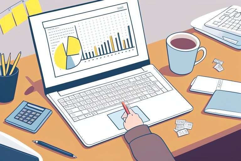 Person planning their budget with a laptop, notebook, and sticky notes, symbolizing financial control and goal setting.