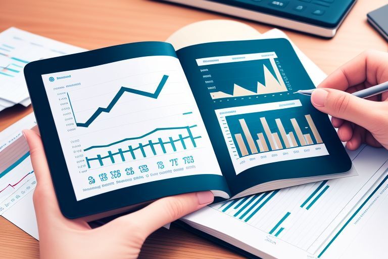 Person reading a financial book surrounded by icons of budgeting, saving, and investing, representing the importance of financial literacy and diverse financial skills.