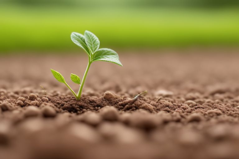 A small sprout growing from the ground, symbolizing hope and perseverance.